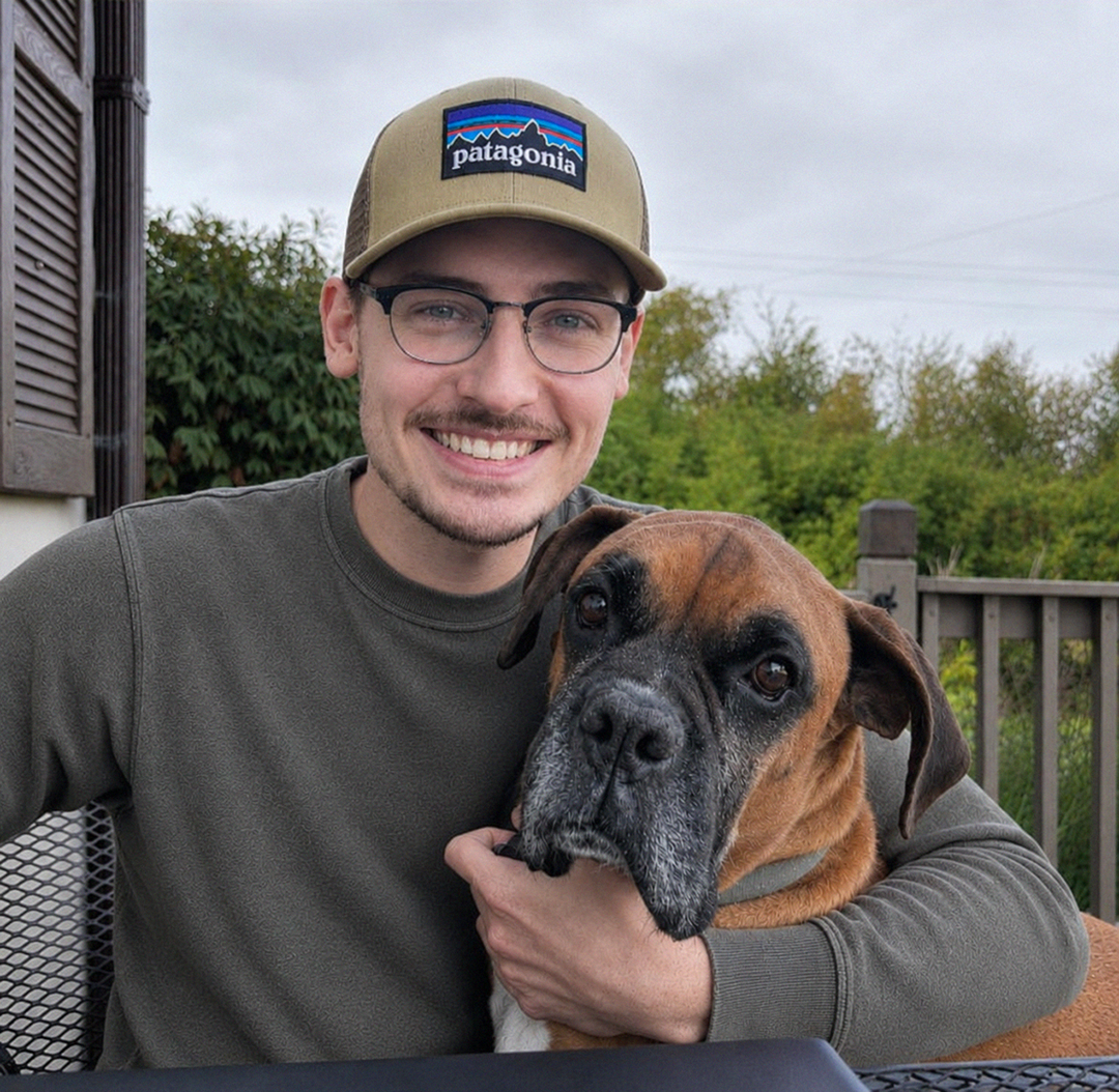 Dog relaxing outside